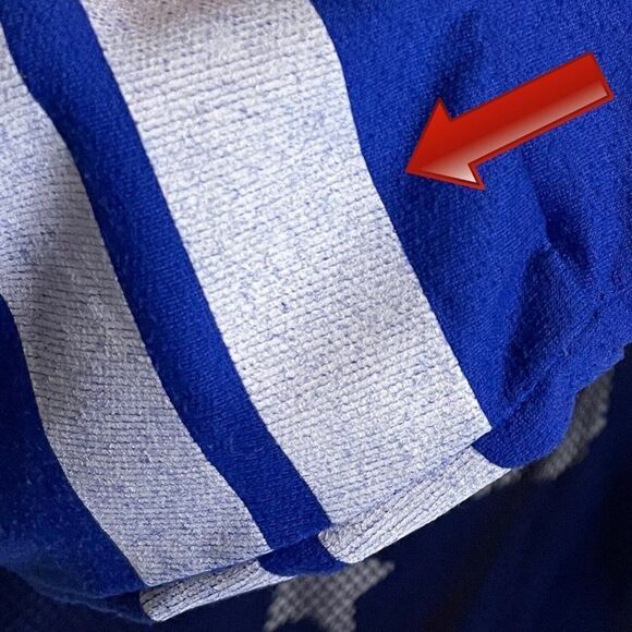 Blush Womens Blue Long Sleeve Sweater Top Medium Jersey Mesh Striped Color Block - Picture 7 of 7